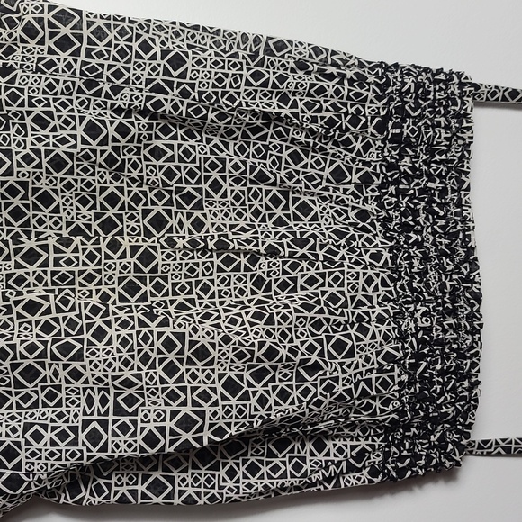 BCBGMAXAZRIA Pattern Black/ Cream Mod Diamond Square Peasant Top Size XXS - Picture 10 of 15